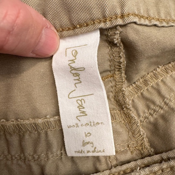 Victoria Secret London Tan Jean Size 10 Long 100% Cotton Distressed - Picture 16 of 16